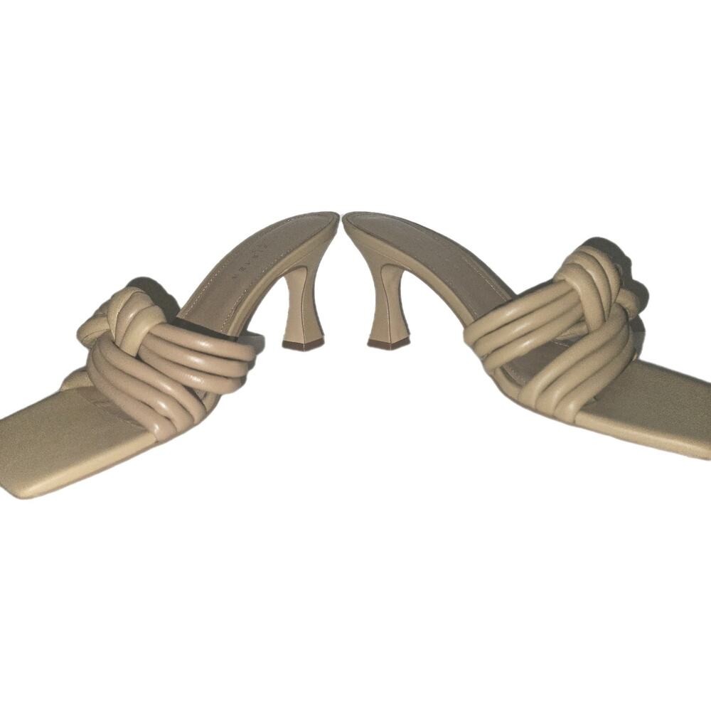 New! Marc Fisher Ltd Notted Heel, Tan Square toe Sandals Sz 10M - Picture 6 of 12